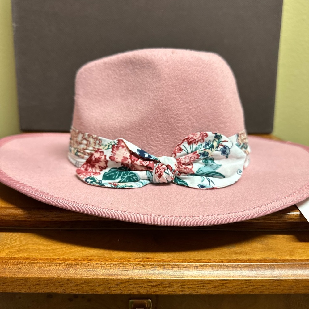 Janie and Jack Pink Floral Felt Hat 12-24 mths NWT - Picture 2 of 4